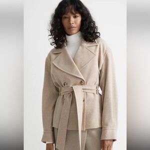 & Other Stories Natural Belted Double Breasted Jacket